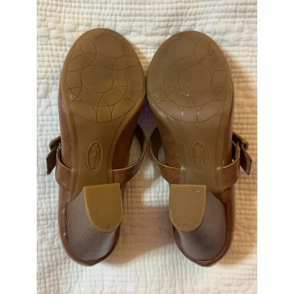 Eurosoft by Sofft Brown Mary Jane Comfort Shoes Women’s 8M Block Heel